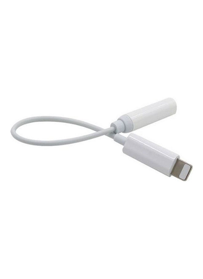 Ligthing To 3.5mm Female Earphone Headphone Headset Jack Conversion Adapter Cable For Apple Iphone White