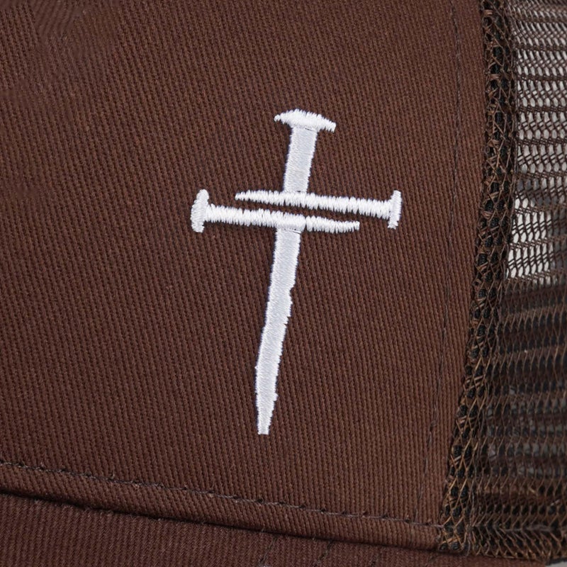 THIN MOUTH Christian Jesus Cross Hat - Faith Hats for Men Women - Religious Gifts for Thanksgiving Christmas - Cross Brown - Image 3