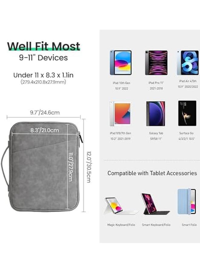 erorex Tablet Sleeve Bag Water Resistant Durable 11 Inch Ipad Sleeve Protective Bag With Pocket Shockproof Tablet Sleeve Pouch Laptop Sleeve Case For 9 11 Inch Tablet Business Travel Grey  - Image 5