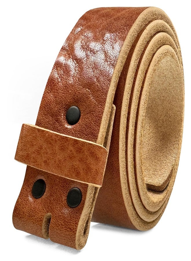 Belts.com Mens Heavy-Duty (5.0~5.5 mm thick) Genuine Full Grain Leather Belt Strap 1-1/2"(38mm) Wide (Tan, 34) - Image 1