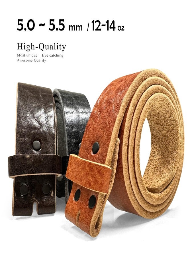 Belts.com Mens Heavy-Duty (5.0~5.5 mm thick) Genuine Full Grain Leather Belt Strap 1-1/2"(38mm) Wide (Tan, 34) - Image 2