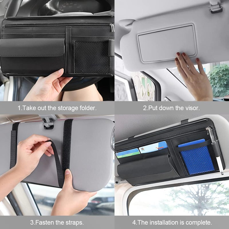 zipelo Car Sun Visor Organizer with Multi-Pocket Storage - Image 5