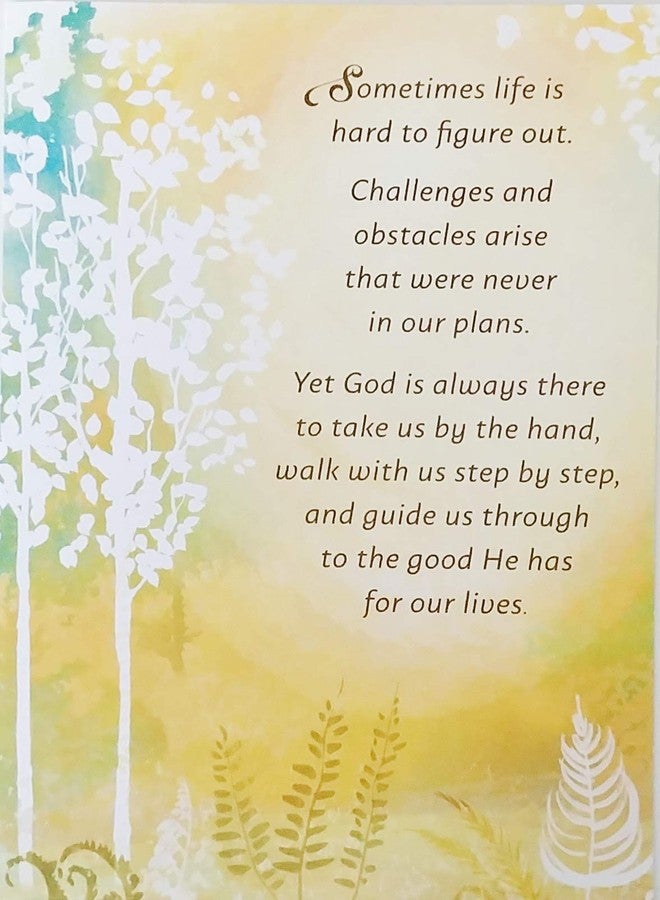 Greeting Card Sometimes Life Is Hard To Figure Out - God Is Always There To Take Us By The Hand - Inspirational Encouragement Religious Christian During Difficult Time - Image 1