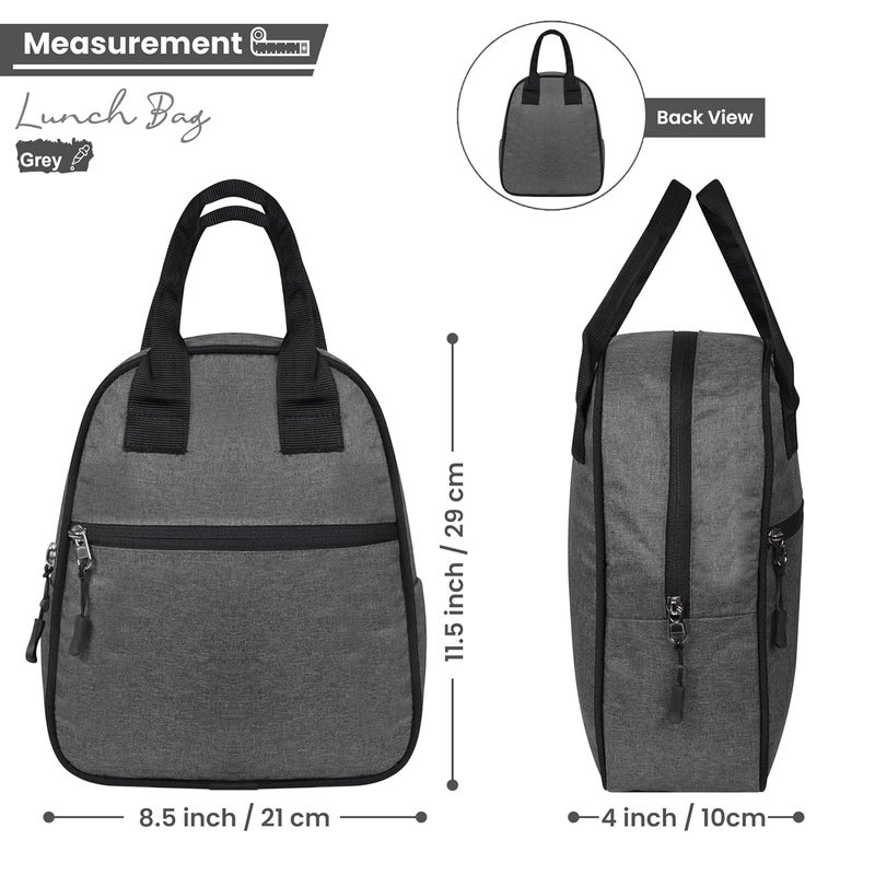 OxbOw Travel Lunch/Tiffin/Storage Bag with Bottle Comportment Picnic Tote Cooler Bag for Women Kids Men Office, College & School (Black) - Image 2