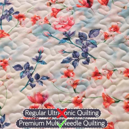 HOKIPO 'Florentina Series' Foam Filled Premium Holland Velvet Antiskid Sofa Cover Mat for 1/2/3 Seater & L-Shape Sofa. Make Your Own Set, Mat 70(D) x 170(L) cm, Scarlet Rose Ivory (IN-881-V4) - Image 5