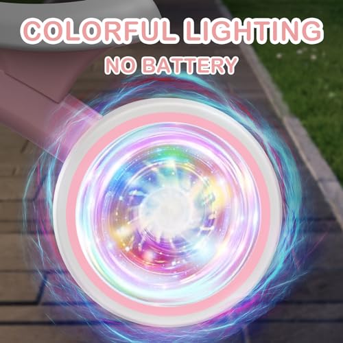 SEREED Colorful Lighting Baby Balance Bike Toys for 1 Year Old Boys Girls 1224 Month Toddler Balance Bike with 4 Silence Wheels First Birthday Gift Pink - Image 5