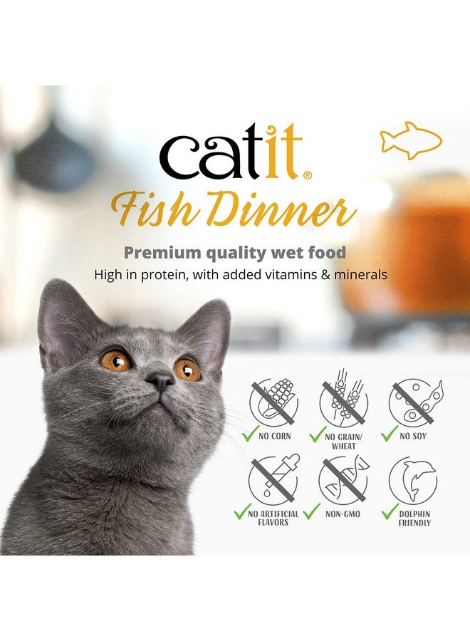 Catit Fish Dinner with Tuna & Carrot - Hydrating and Healthy Wet Cat Food for Cats of All Ages