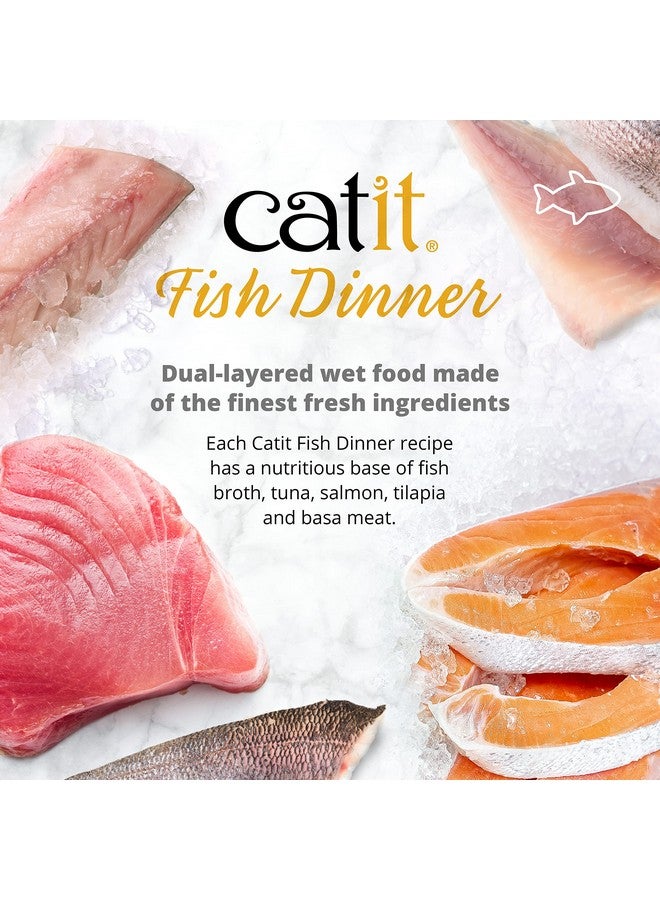 Catit Fish Dinner with Tuna & Carrot - Hydrating and Healthy Wet Cat Food for Cats of All Ages