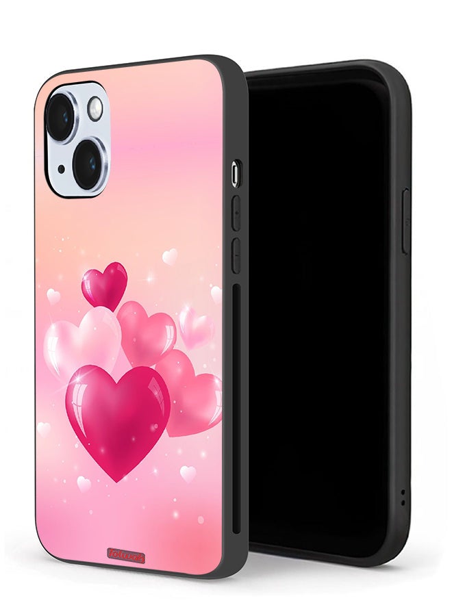 Tolwak Apple iPhone 14 Protective Case Beautiful Hearts Art - Image 1