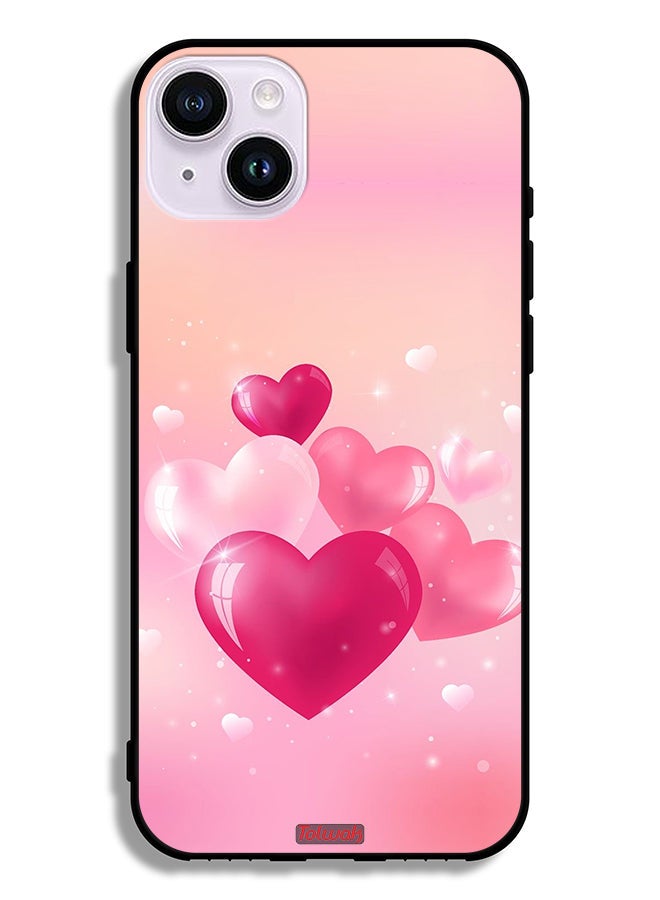 Tolwak Apple iPhone 14 Protective Case Beautiful Hearts Art - Image 2
