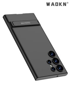 WAOKN for Samsung Galaxy S24 Ultra Case, Kickstand S24 Ultra Cover with 3 Stand Modes, Drop Protection, Shockproof Slim Phone Case with Patented Kickstand,Black  - Image 2