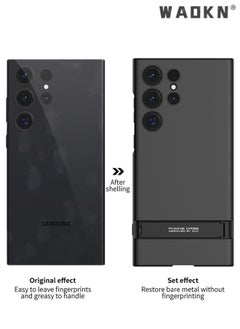 WAOKN for Samsung Galaxy S24 Ultra Case, Kickstand S24 Ultra Cover with 3 Stand Modes, Drop Protection, Shockproof Slim Phone Case with Patented Kickstand,Black  - Image 3