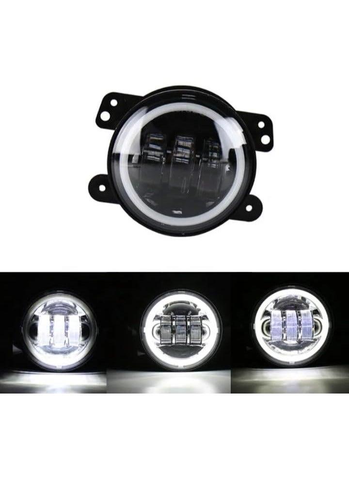 Generic LED Fog Lights with Halo Ring, 10.16 cm Round, Compatible with Jeep Wrangler, Pair  - Image 5