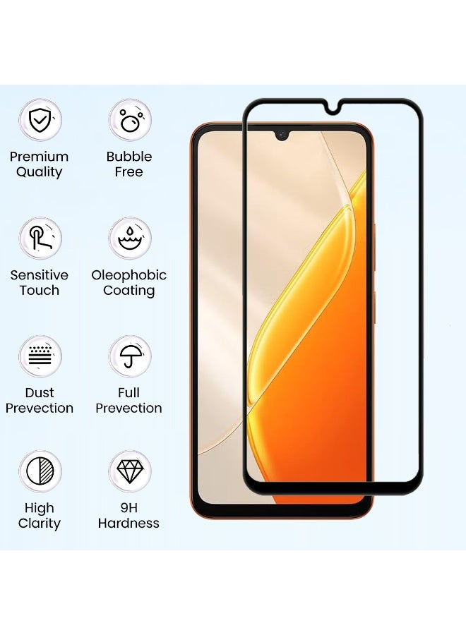 Yunpy [1+1 Packs] for Itel A200 Tempered Glass Screen Protector with Camera Lens Film, 9H Hardness HD Clear Anti-Scratch Anti-Fingerprint Bubble-Free Case Friendly Screen Protector - Image 3
