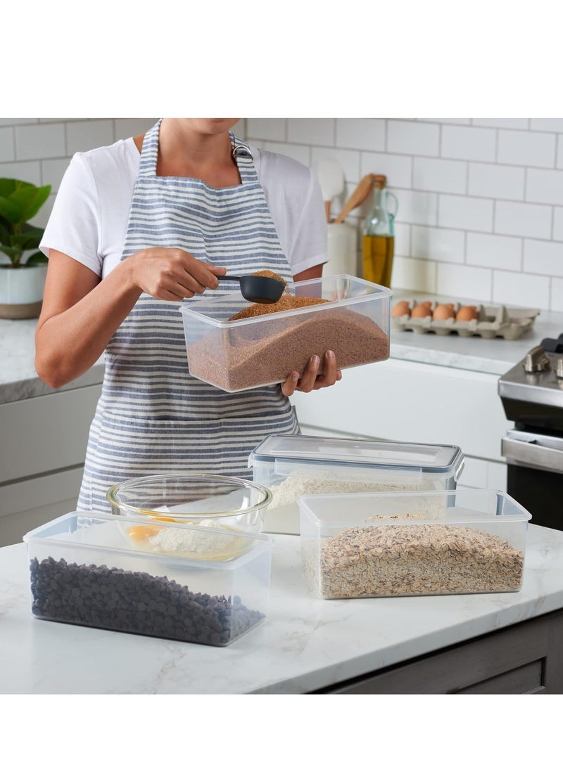 Raxoom 4pcs Food Storage Container Set (3.2L)with Locking Lids with Labels And Marker Rectangular (Space Saving) Airtight Plastic Meal Prep Containers for Kitchen & Fridge, Leakproof, BPA-Free & Mic - Image 2