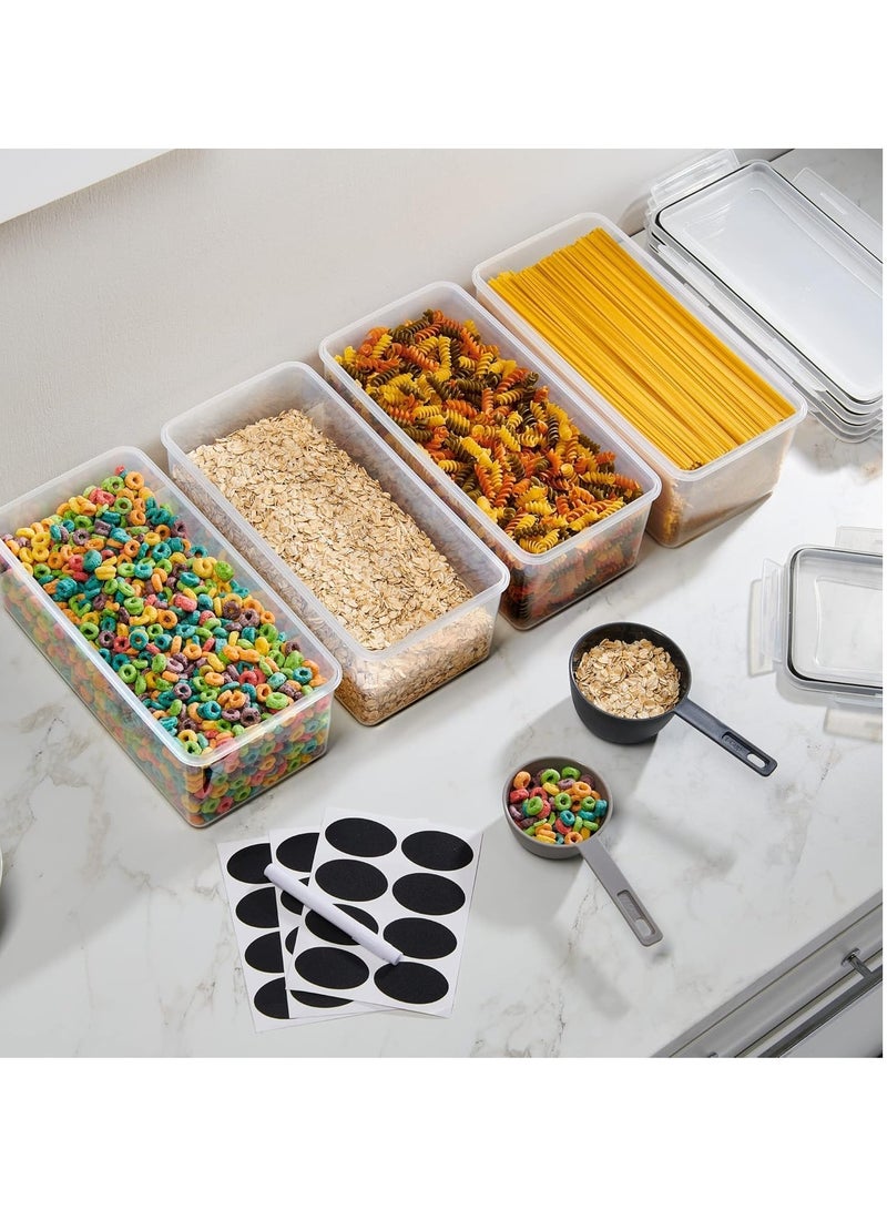 Raxoom 4pcs Food Storage Container Set (3.2L)with Locking Lids with Labels And Marker Rectangular (Space Saving) Airtight Plastic Meal Prep Containers for Kitchen & Fridge, Leakproof, BPA-Free & Mic - Image 4
