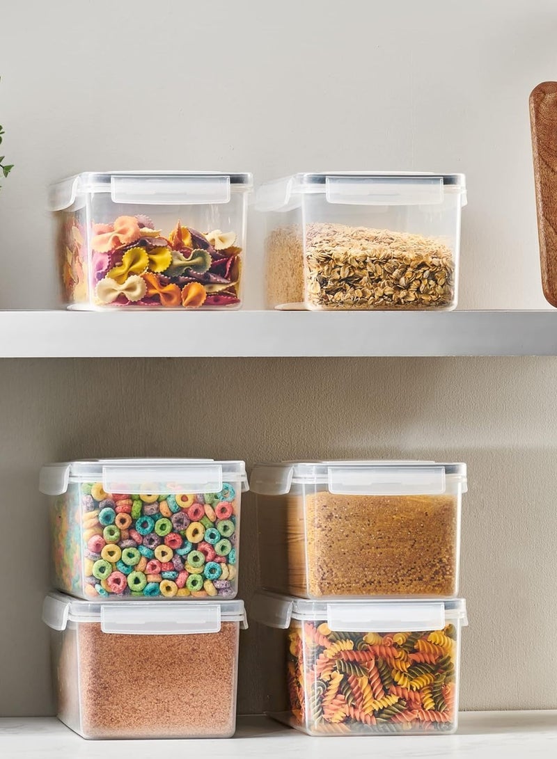 Raxoom 4pcs Food Storage Container Set (3.2L)with Locking Lids with Labels And Marker Rectangular (Space Saving) Airtight Plastic Meal Prep Containers for Kitchen & Fridge, Leakproof, BPA-Free & Mic - Image 5