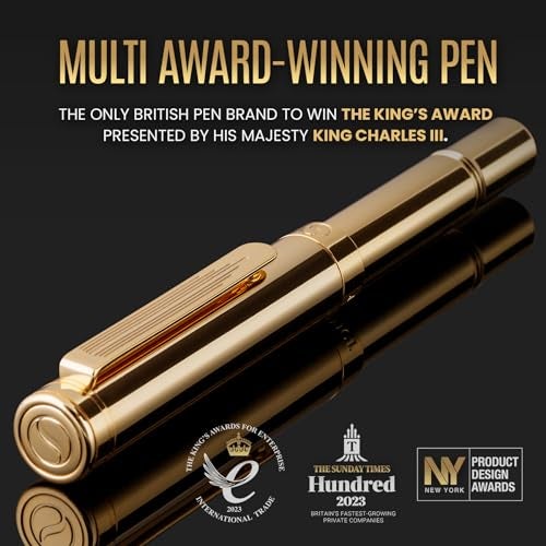Scriveiner Heavy Gold Rollerball Pen, Award Winning Luxury Pocket Pen with gold plating Finish, German Schmidt Refill, Best EDC Writing Gift Set for Men & Women, Nice Fancy - Image 2