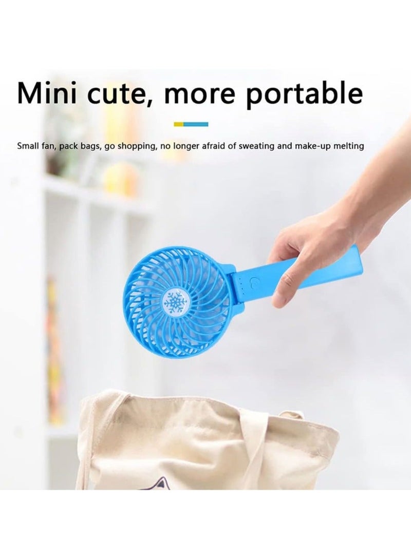 ATC Portable Mini Hand And Desk Fan With Rechargeable Battery And Usb Cable Blue Blue - Image 2