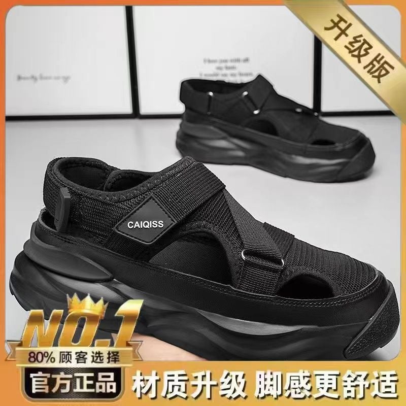 Deodorant Toe-Toe Thick-Soled Clogs Breathable New Non-Slip Beach Men'S Beach Shoes Hollow Sandals For Summer Wear - Image 1