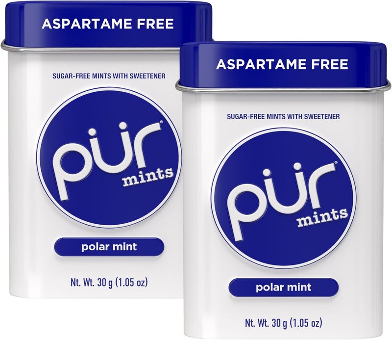PUR Gum PUR Mints - Aspartame Free Sugar-Free Polar Mint Mints with Xylitol, Vegan, Gluten Free & Keto Friendly - 30 Pieces (Pack of 2) - Image 1