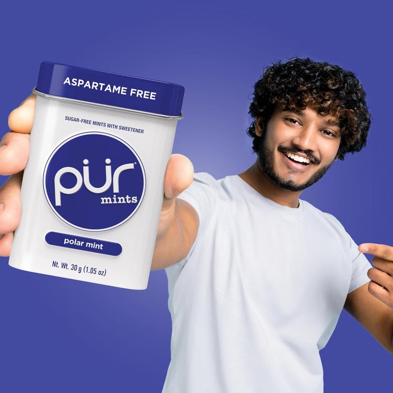 PUR Gum PUR Mints - Aspartame Free Sugar-Free Polar Mint Mints with Xylitol, Vegan, Gluten Free & Keto Friendly - 30 Pieces (Pack of 2) - Image 5
