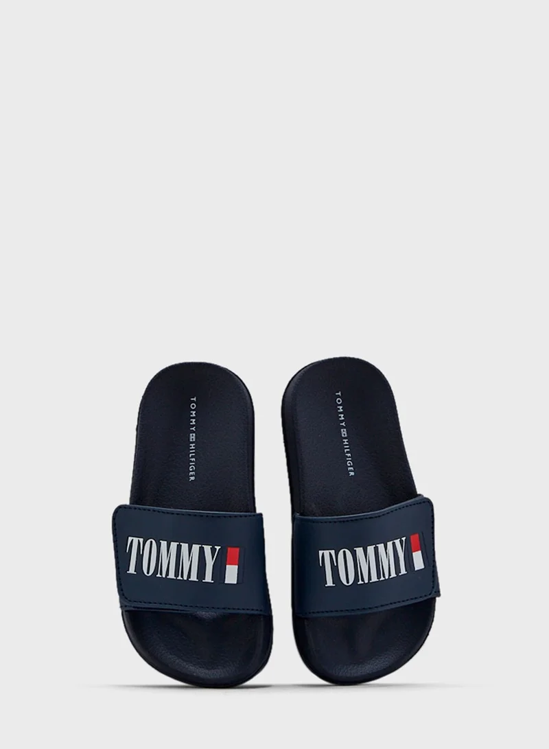 TOMMY HILFIGER Kids Logo Slides