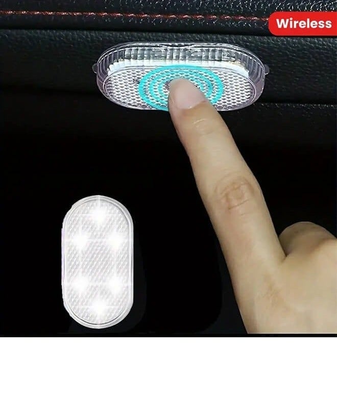 Car Interior Lights Wireless LED - USB Chargeable Ceiling Lamp, Hand Reading Light & Door Light For Night Time Illumination, 4 Packs - Image 2