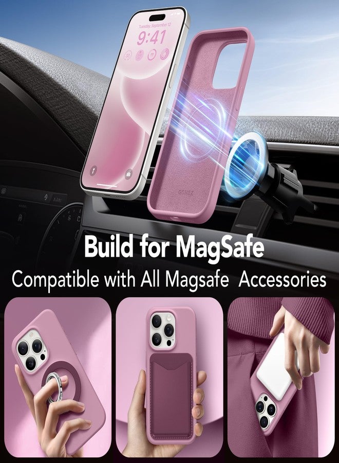 GONEZ for iPhone 15 Pro Max Case Silicone, Compatible with Magsafe, 2X Camera Protector + 2X Screen Protector, Soft Anti-Scratch Microfiber Lining, Liquid Silicone Shockproof Phone Cover,Blackcurrant - Image 4