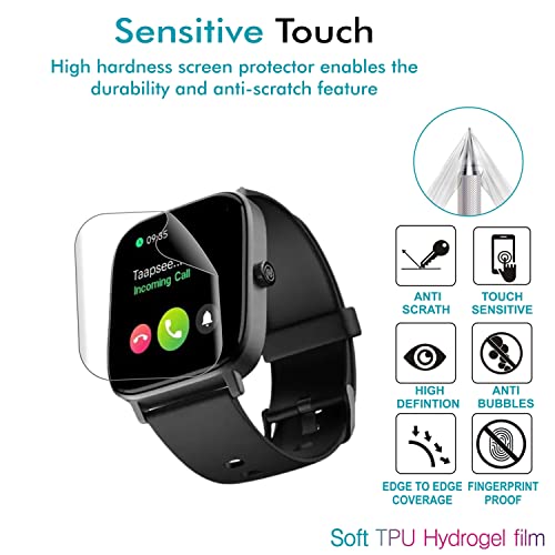 Wisely (Pack 2 For Noise Colorfit Icon 2 SmartWatch Screen Guard Scratch Guard Full Screen Protector Compatible for Noise Colorfit Icon 2 1.8" - Flexible TPU - HD Clear - Bubble-Free - Image 2