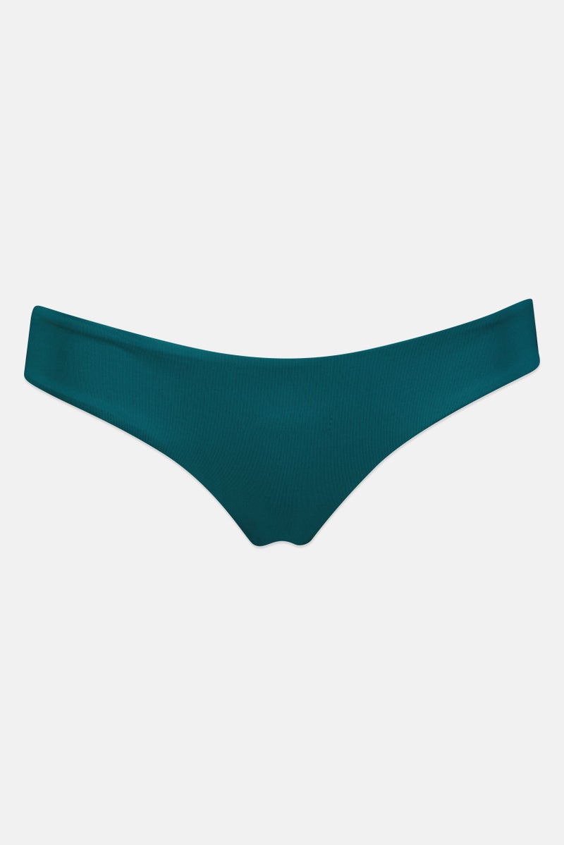 Billabong Women Ruched Solid Bikini Bottom, Teal Green - Image 2