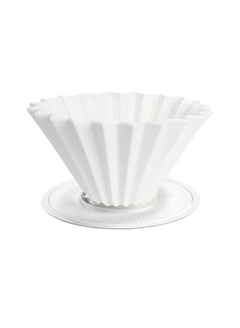 Ceramic Dripper M with Plastic Holder - Pour Over Coffee Maker - Compatible with VCF-02 and Wave 185 filters - Color White