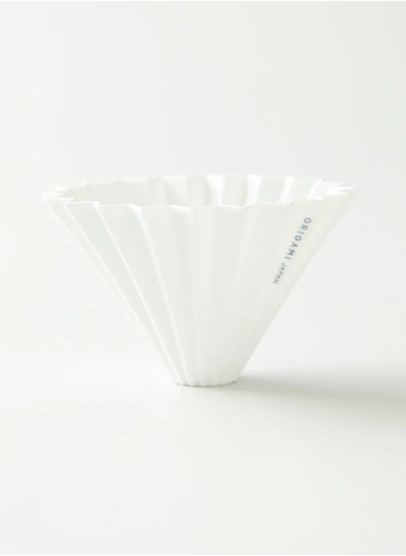 Origami Ceramic Dripper M with Plastic Holder - Pour Over Coffee Maker - Compatible with VCF-02 and Wave 185 filters - Color White  - Image 4