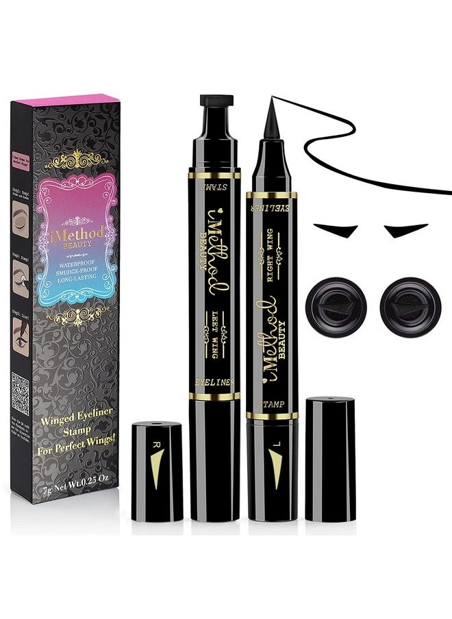 iMethod - iMethod Eyeliner Stamp - 2 Pens Winged Eyeliner Stamp, for All Eye Shapes, Winged Eyeliner Stamp, Perfect Wing Cat Eye Liner, Waterproof & Smudge-proof, 10 mm - Image 1