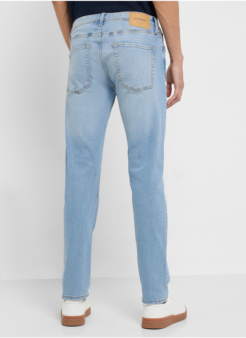 JJ Rebel Jrebadam Jjcraft Stright Fit Rinse Wash Jeans  - Image 3