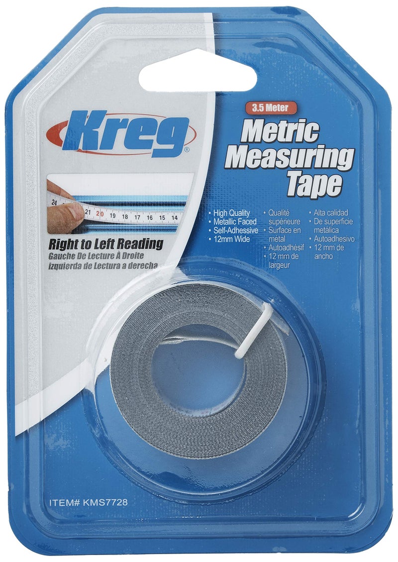 Kreg KMS7728 3.5 Meter Self Adhesive Measuring Tape (R to L) - Image 3