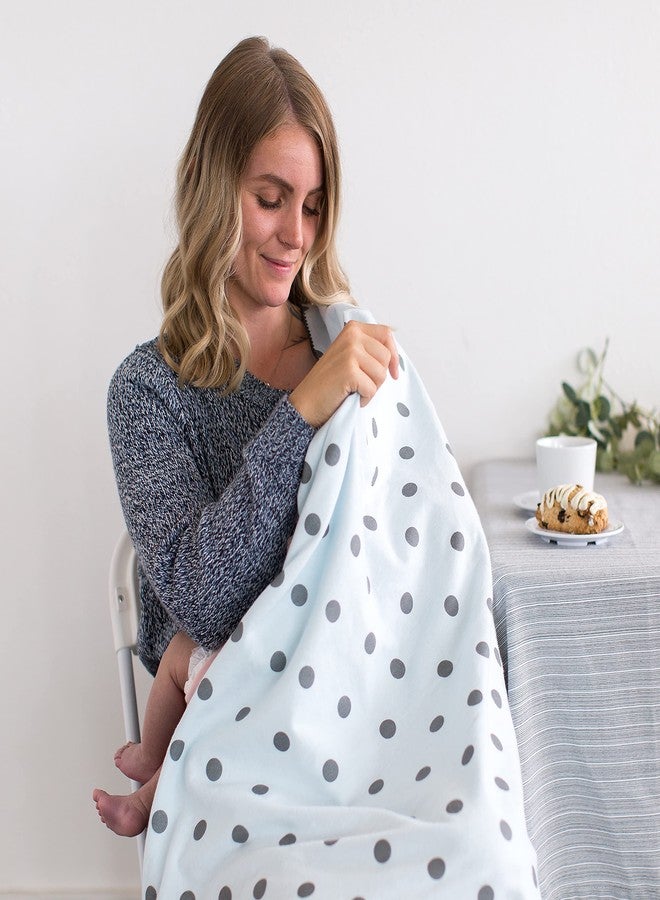 SwaddleDesigns Large Receiving Blanket, Ultimate Swaddle for Baby Boys, Softest US Cotton Flannel, Best Shower Gift, Made in USA, Blue Classic Polka Dots (Mom's Choice Award Winner) - Image 5