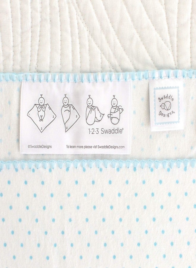 SwaddleDesigns Large Receiving Blanket, Ultimate Swaddle for Baby Boys, Softest US Cotton Flannel, Best Shower Gift, Made in USA, Blue Classic Polka Dots (Mom's Choice Award Winner) - Image 3