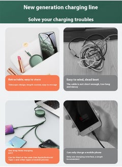 UChic Multi Charging Cable, 3 in 1 Stretchable Charger Cable, Portable USB Cable Universal Charging Cord with Type-C, Micro USB and IP Port for Cell Phones, Indoor Outdoor Travel Use  - Image 3