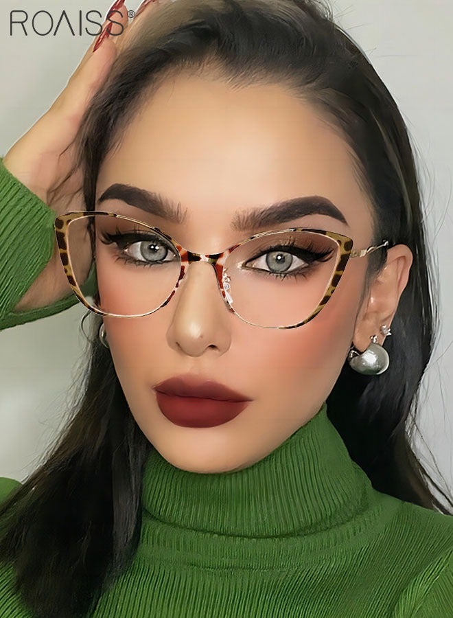 roaiss Women's Blue Light Blocking Glasses Anti UV and Glare Blue Light Filter Computer Glasses Cat Eye Color Changing Anti Eyestrain Headache Eyewear Tortoiseshell Gold 52mm - Image 2