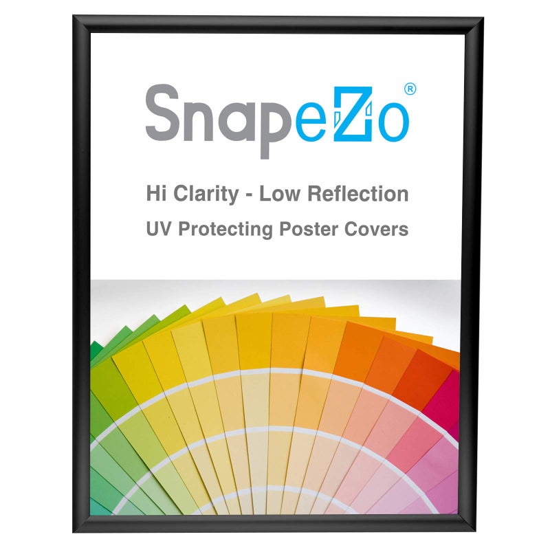 SnapeZo Poster Frame 18x24 Inches Black 1 Inch Aluminum Profile FrontLoading Snap Frame Wall Mounting Sleek Series