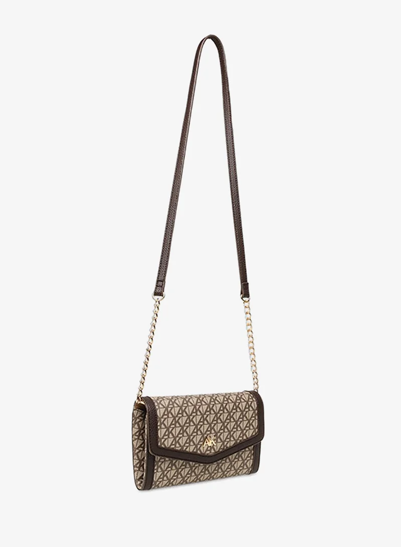 ANNE KLEIN Anne Klein Monogram Patterned Flap Crossbody Bag