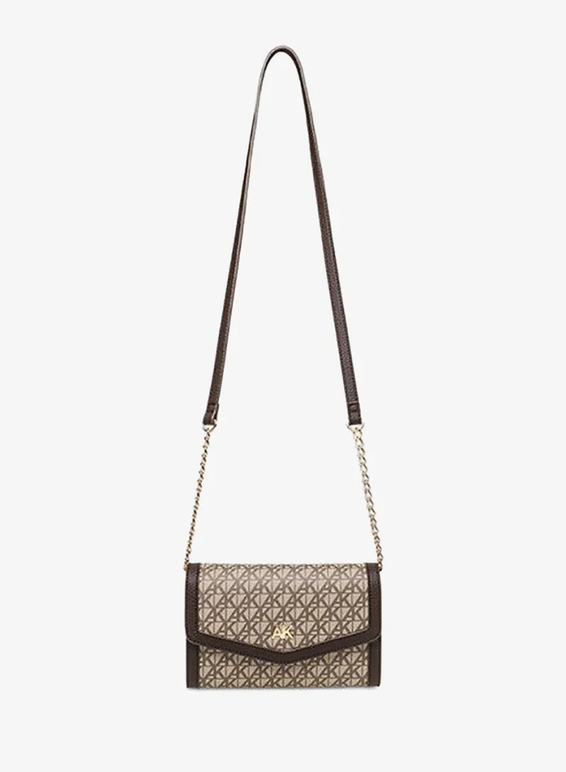 ANNE KLEIN Anne Klein Monogram Patterned Flap Crossbody Bag