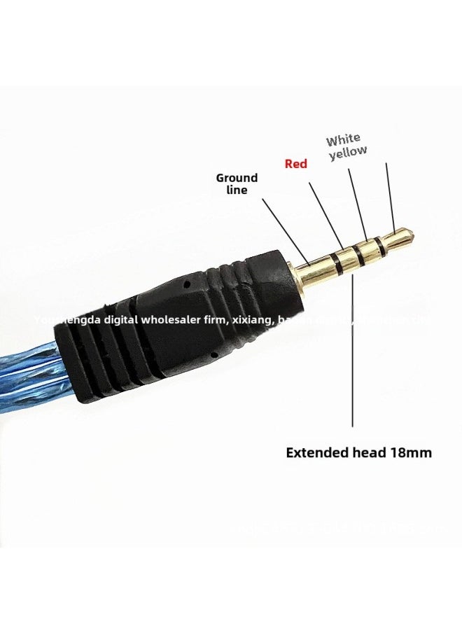 خط صوت 3.5 مم شفاف اللون من خط AV واحد إلى ثلاثة خطوط صوت 3.5 مم 3RCA Lotus خط اختلاف اللون بالجملة - اللون: شفاف واحد إلى ثلاثة (ألوان مختلطة) + التغليف - طول الخط: 1.5 متر (من 500)