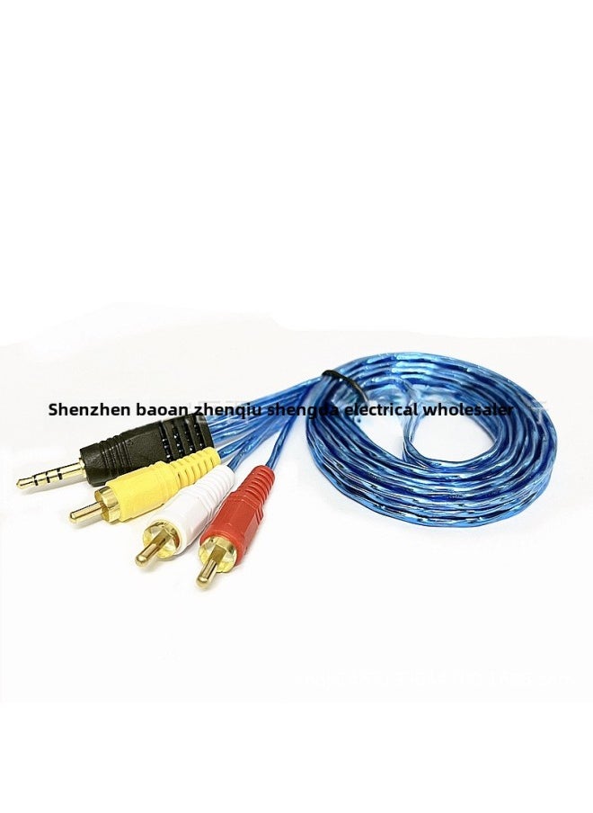 خط صوت 3.5 مم شفاف اللون من خط AV واحد إلى ثلاثة خطوط صوت 3.5 مم 3RCA Lotus خط اختلاف اللون بالجملة - اللون: شفاف واحد إلى ثلاثة (ألوان مختلطة) + التغليف - طول الخط: 1.5 متر (من 500)