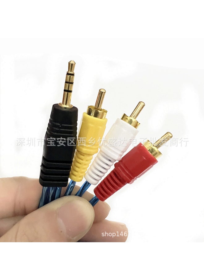 خط صوت 3.5 مم شفاف اللون من خط AV واحد إلى ثلاثة خطوط صوت 3.5 مم 3RCA Lotus خط اختلاف اللون بالجملة - اللون: شفاف واحد إلى ثلاثة (ألوان مختلطة) + التغليف - طول الخط: 1.5 متر (من 500)