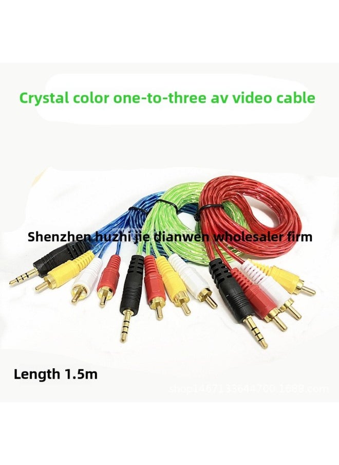 خط صوت 3.5 مم شفاف اللون من خط AV واحد إلى ثلاثة خطوط صوت 3.5 مم 3RCA Lotus خط اختلاف اللون بالجملة - اللون: شفاف واحد إلى ثلاثة (ألوان مختلطة) + التغليف - طول الخط: 1.5 متر (من 500)