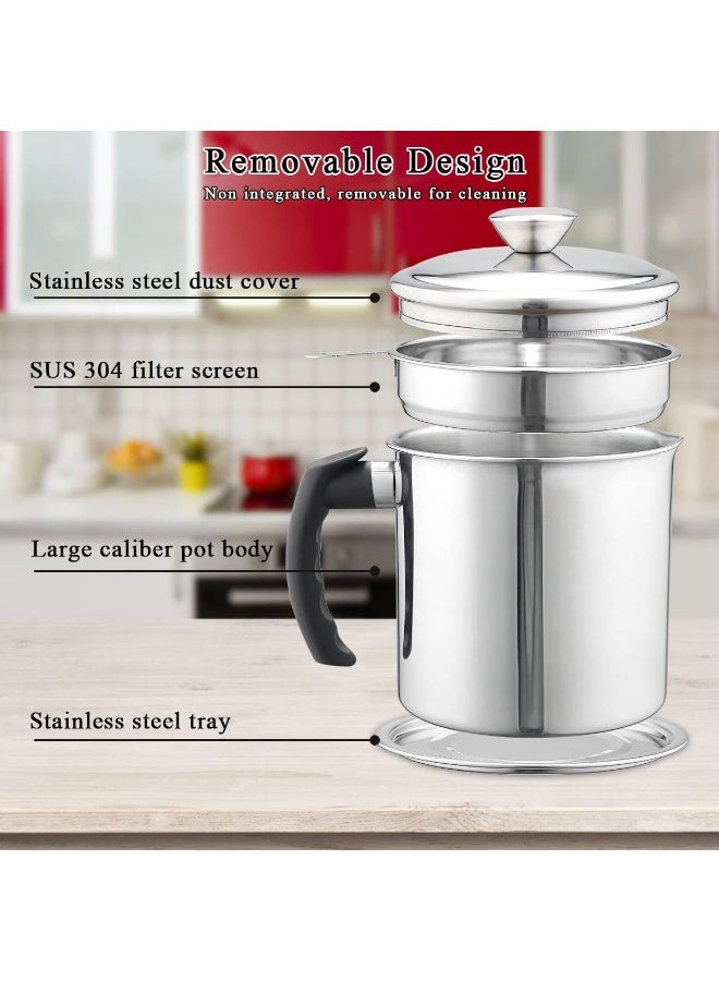 DubaiGallery Heavy Duty Stainless Steel Milk Boiler with Filter Plate, Comfortable Handle and Protective Lid, Ideal Kitchen Cookware for Gas Stove, Induction Cooking, and Everyday Food Preparation - Image 1