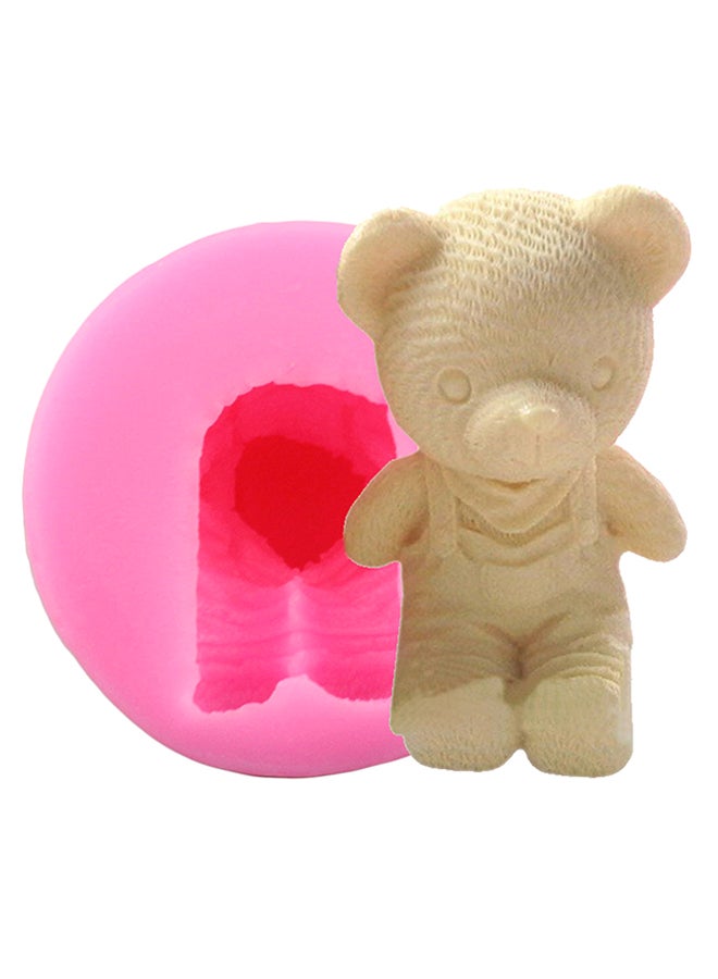 Loquat 2-Piece 3D DIY Bear Soap Candle Making Molds Set Pink 1.89x2.16inch - Image 1