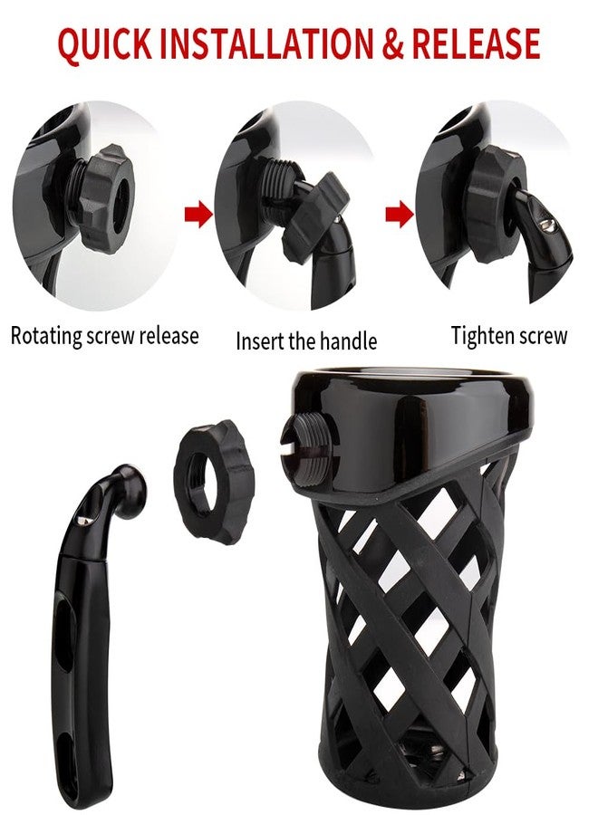 KICRY Goldwing GL1800 Motorcycle Handlebar Cup Holder Water Bottle Drink Holder Compatible with Honda Gold Wing GL 1800 Trike 2001-2021 F6B 2013-2021 (B-Black H-5.3inch) - Image 3